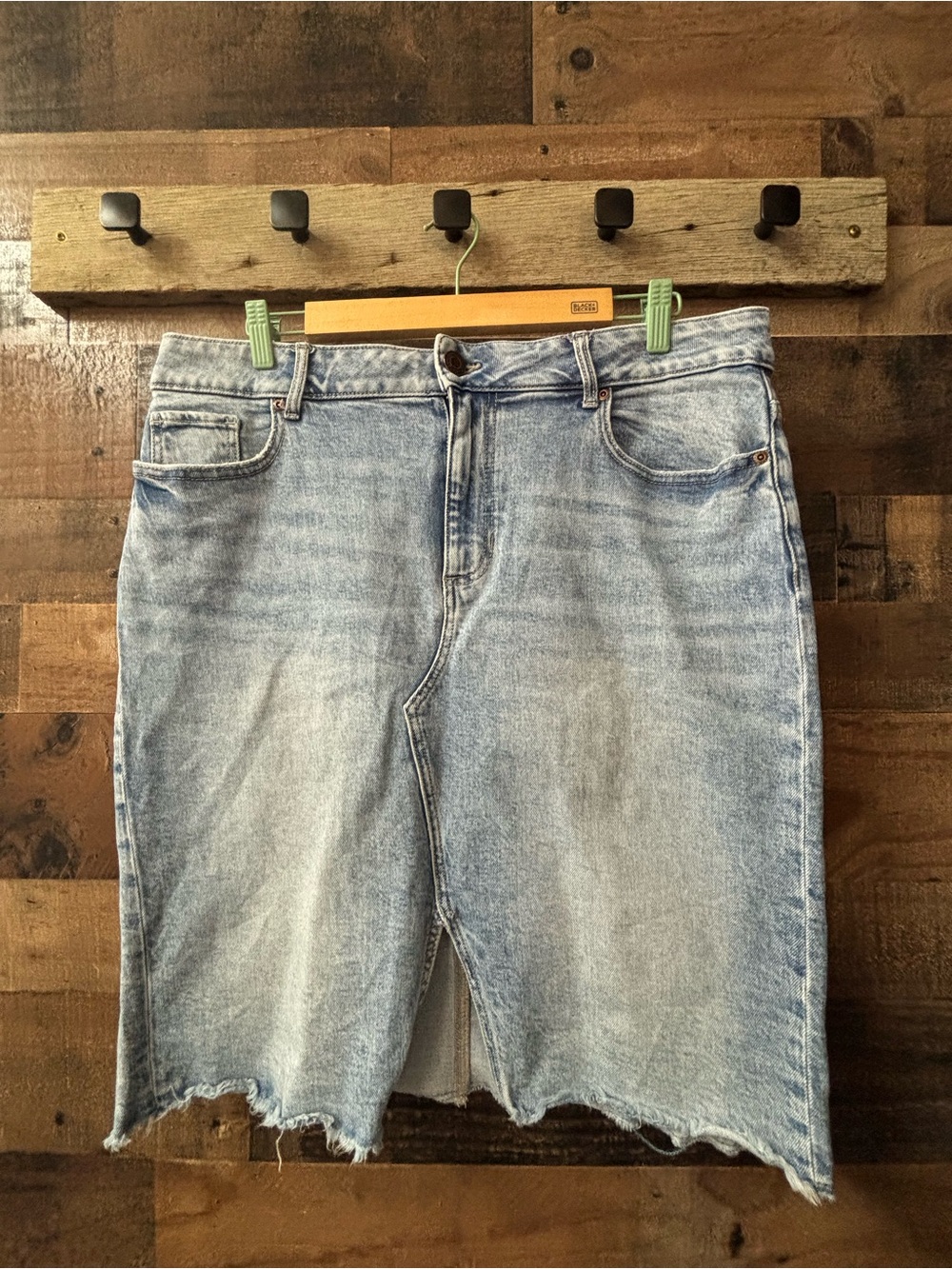 Maurices Light Blue Asymmetrical Denim Skirt